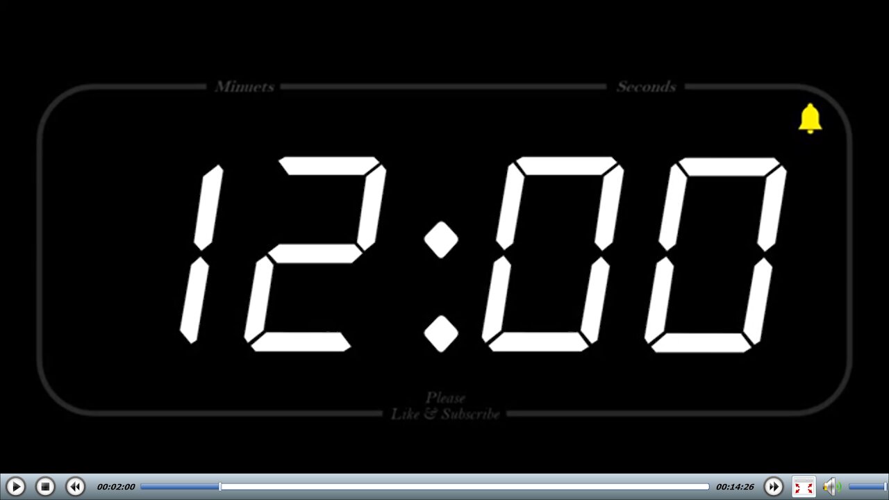 12 MINUTES TIMER WITH ALARM Full HD COUNTDOW