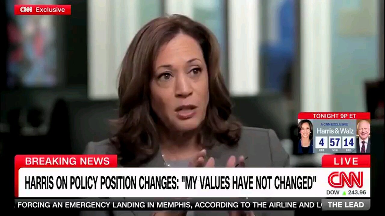 Kamala: "My value around what we need to do to secure our border. That value has not changed."