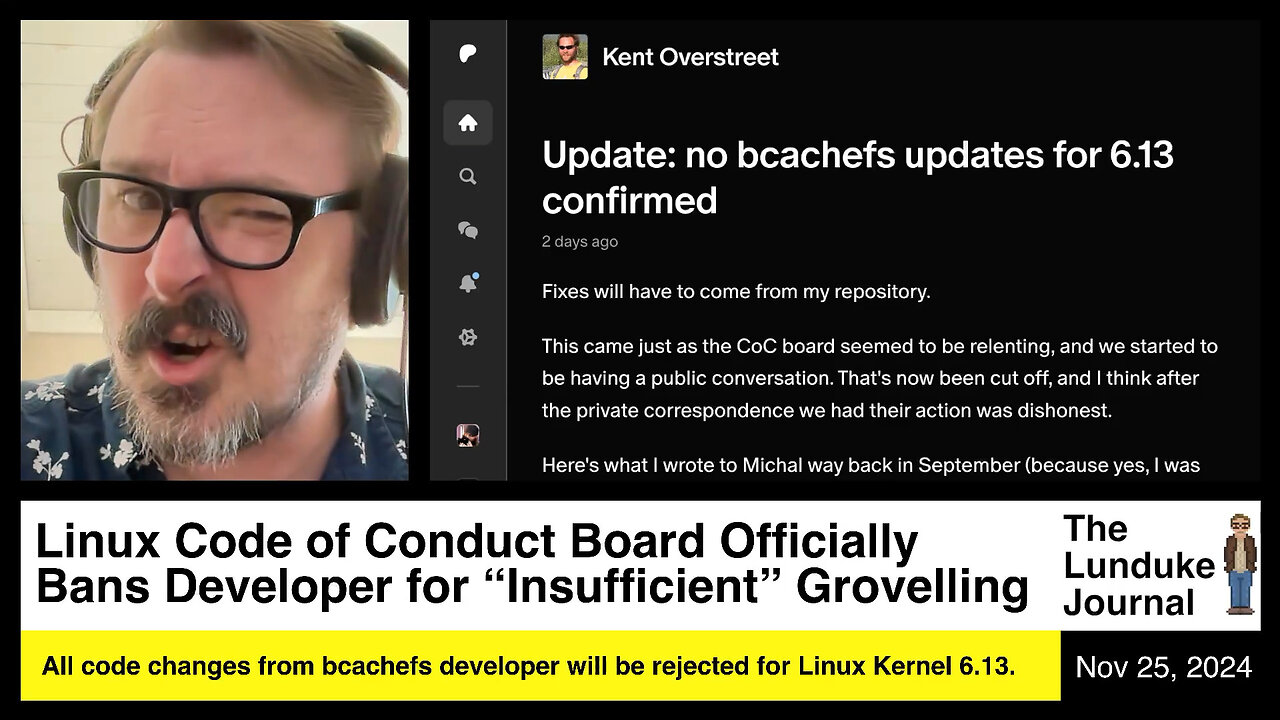 Linux Code of Conduct Board Officially Bans Developer for "Insufficient" Groveling