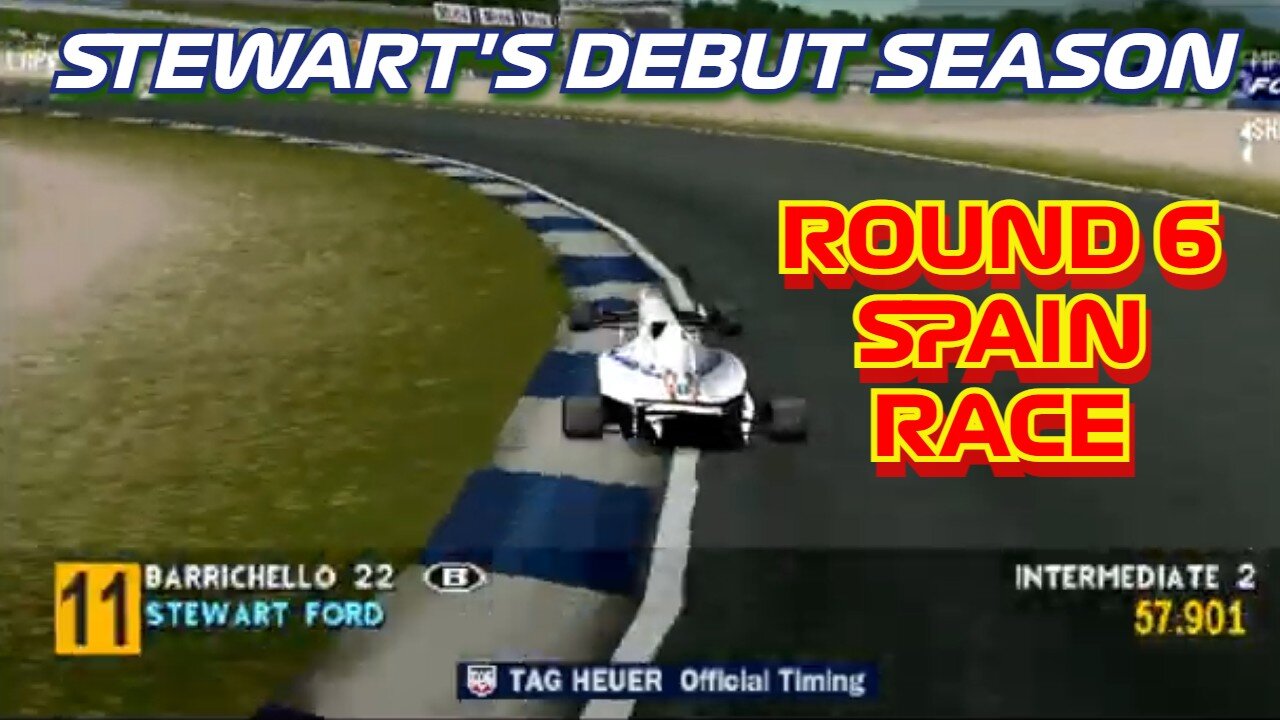 Stewart's Debut Season | Round 6: Spanish Grand Prix Race | Formula 1 '97 (PS1)