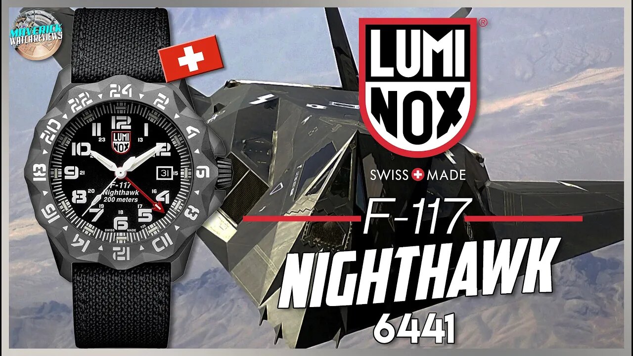 Swiss Stealth Watch! | Luminox 44mm F–117 Nighthawk 200m Quartz GMT 6441 Unbox & Review