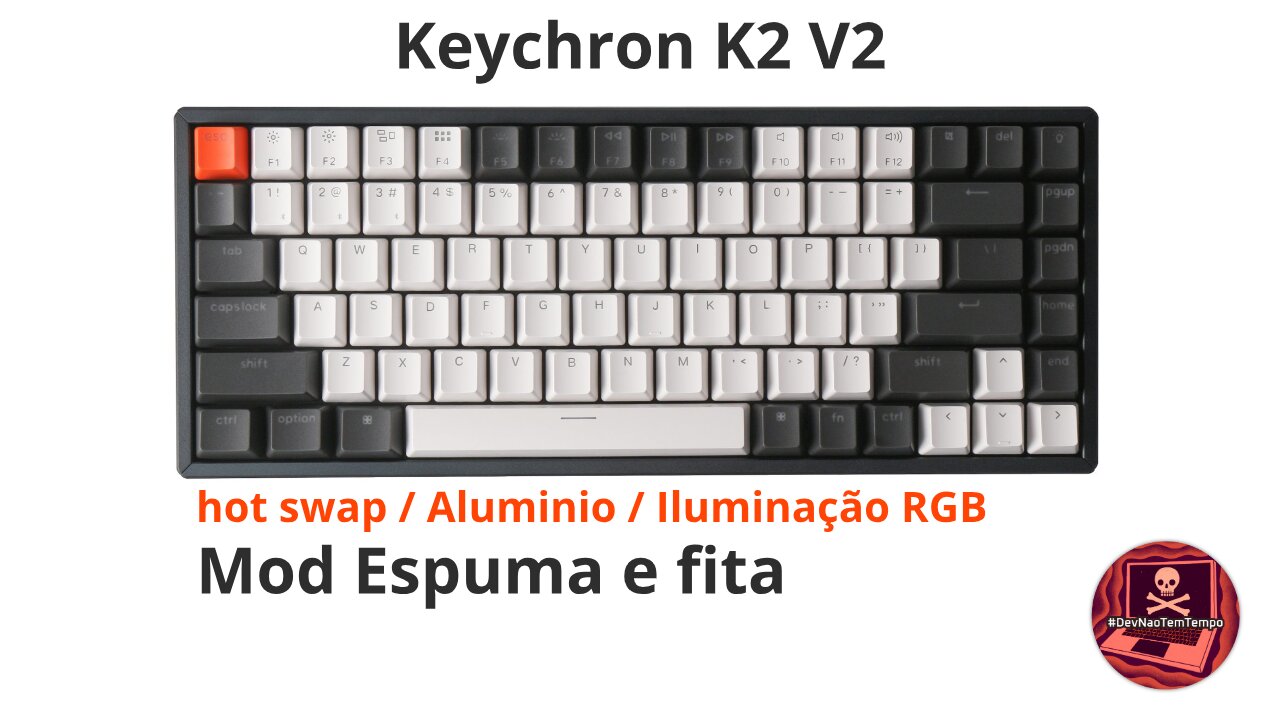 Keychron K2 V2 - Mod Tape and foam with Switch change.