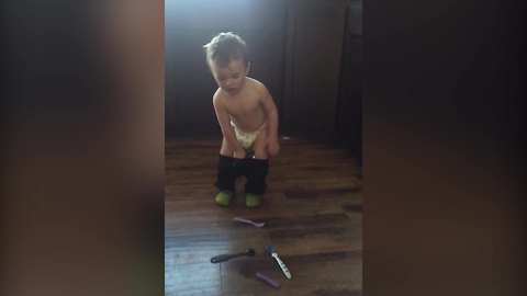 Tot Boy Pulls Almost A Dozen Spoons From His Pants