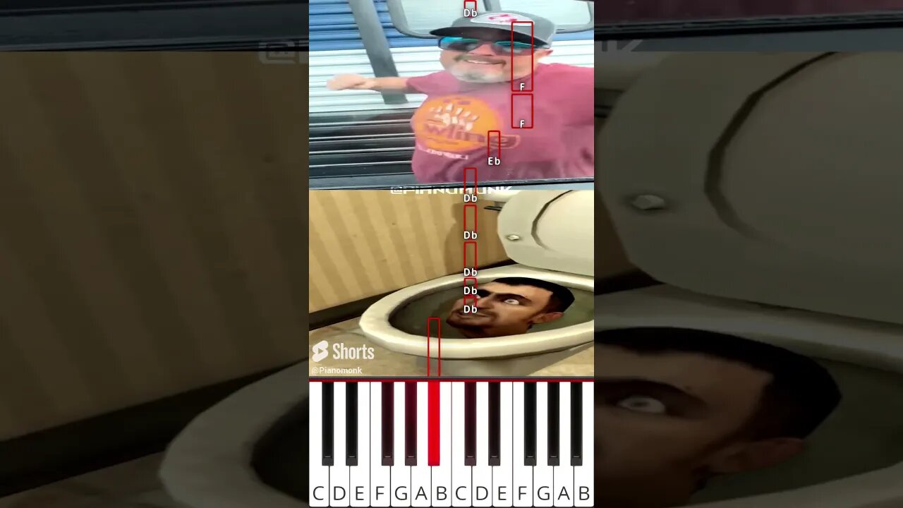 ROAD RAGE Guy Punching Window X Skibidi Toilet 😆😂🤣 - Octave Piano Tutorial
