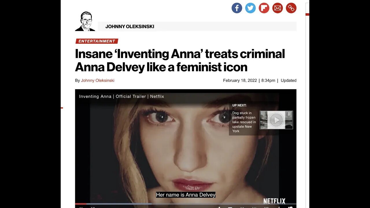 I Read to You From the NY Post: Insane 'Inventing Anna' Treats Criminal Like Feminist Icon