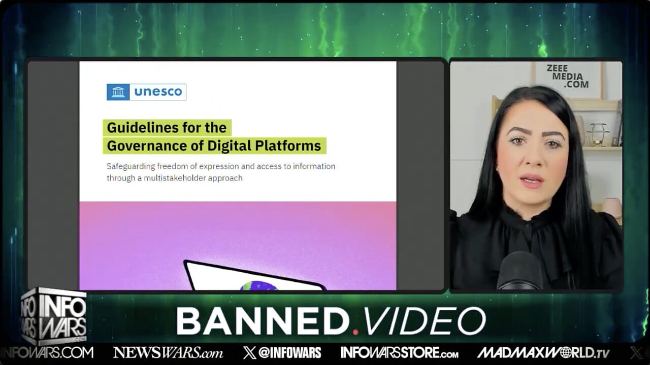 Maria Zeee on Infowars - UN Publishes Goal for Worldwide Censorship & Transhumanism Agenda Link