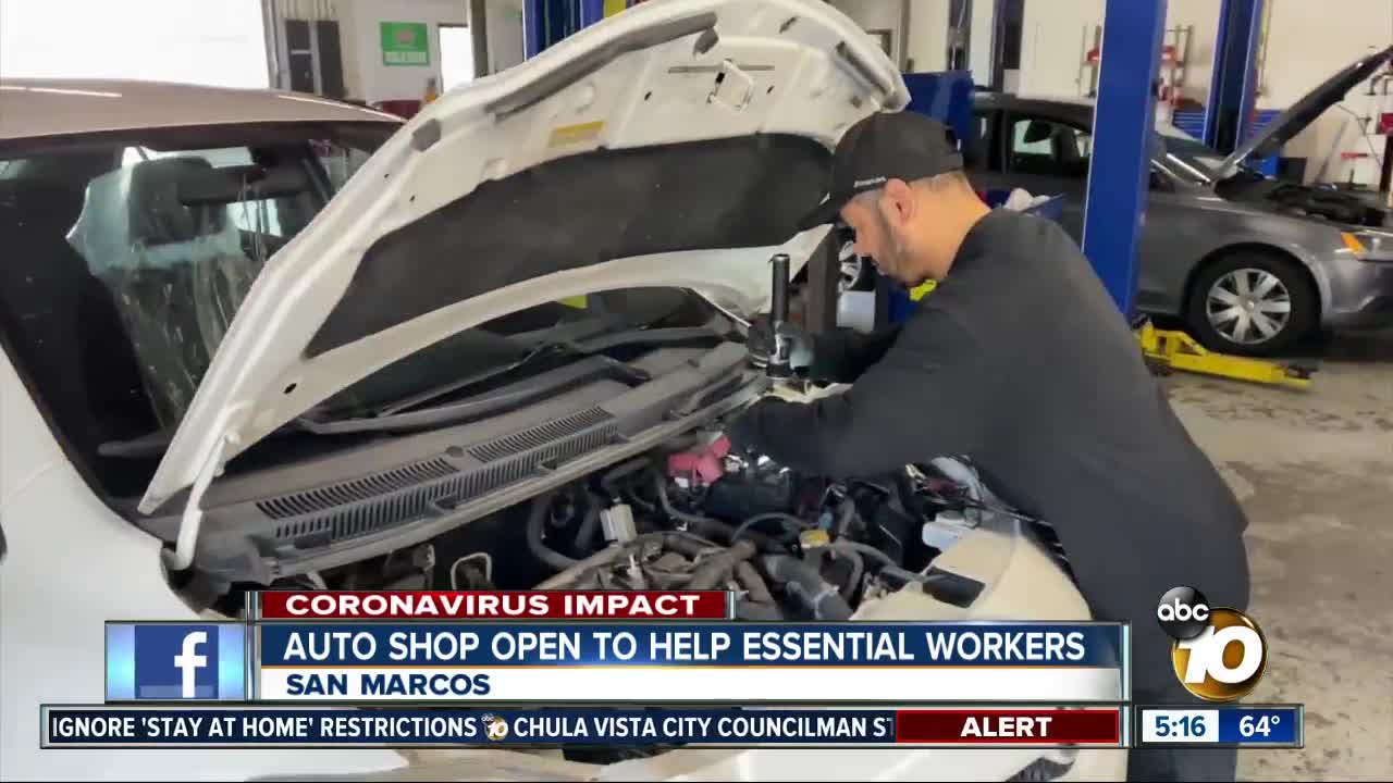 San Marcos auto shop helping essential workers