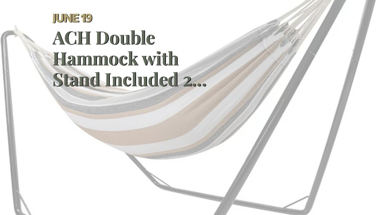 ACH Double Hammock with Stand Included 2 Person Heavy Duty Strong Portable Hammocks Indoor and...