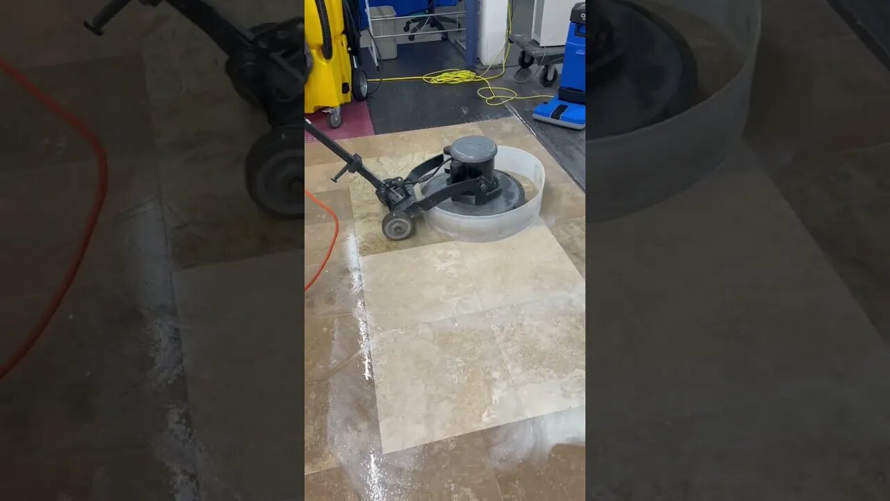 Restoring travertine gloss during Stone Class