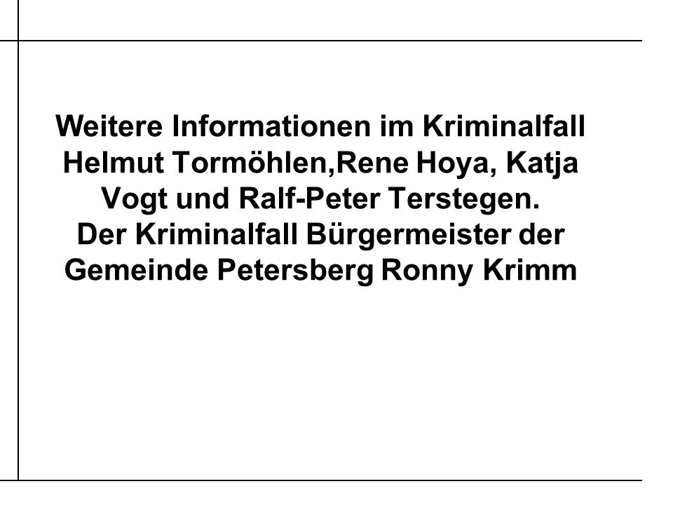 Kriminalfall Bürgermeister Ronny Krimm