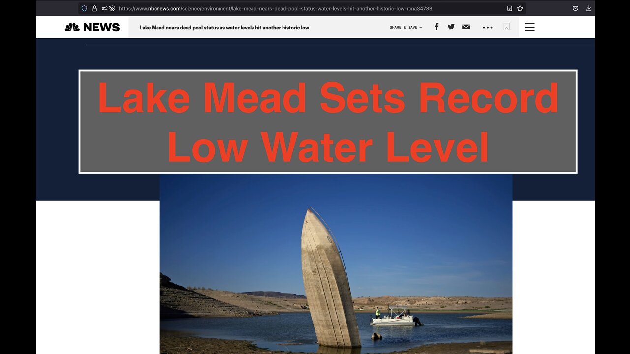 Lake Mead Water Level Makes Historic Low