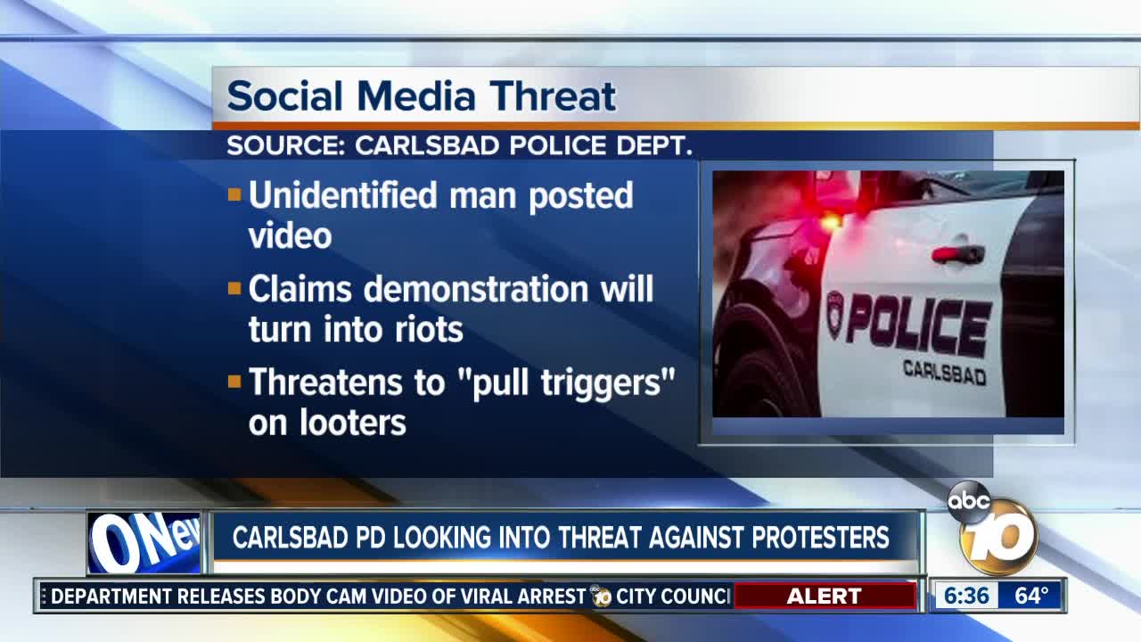 Carlsbad police look into threat against protesters