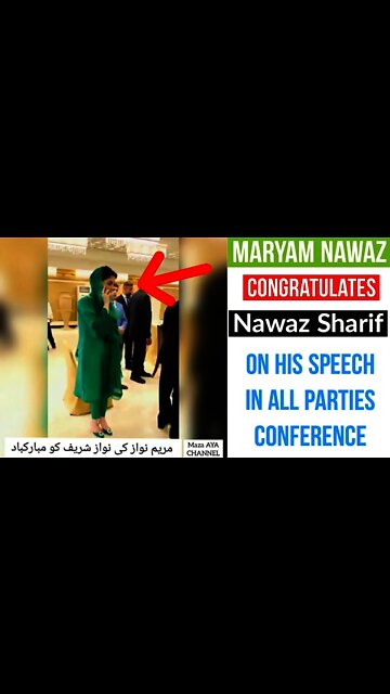 Maryam Nawaz Congratulates Nawaz Sharif on his Speech in APC || Maryam Nawaz Viral Video
