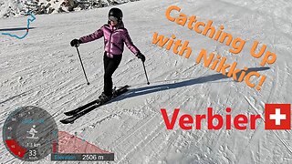 [4K] Skiing Verbier 4Vallées, Catching Up with NikkiC - She's Fast! Valais Switzerland, GoPro HERO11