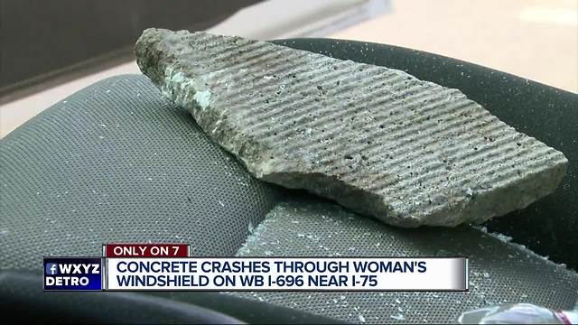 Woman 'grateful to be alive' after rock slams through her windshield on I-696