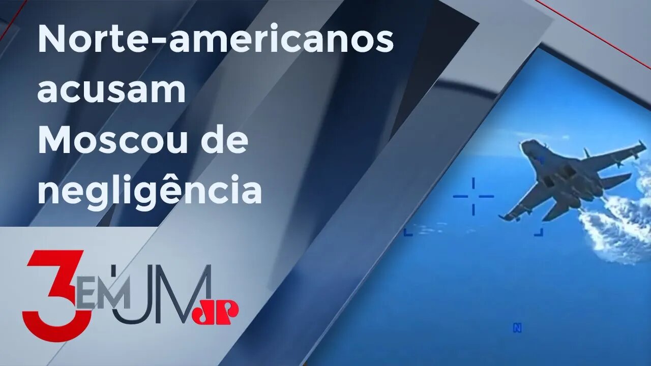 Giro internacional: EUA exibem vídeo de choque entre caça russo e drone espião