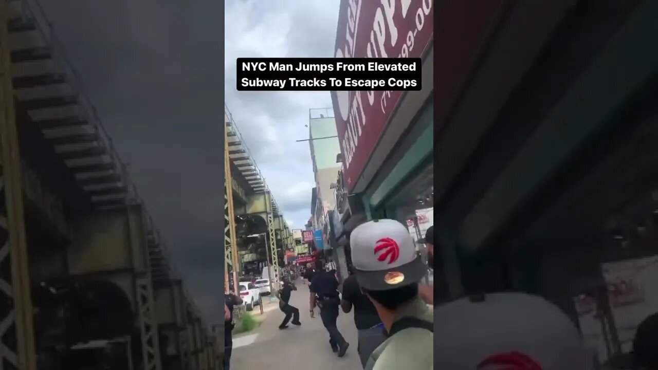 Man jumps from train tracks to escape cops!😱🥵