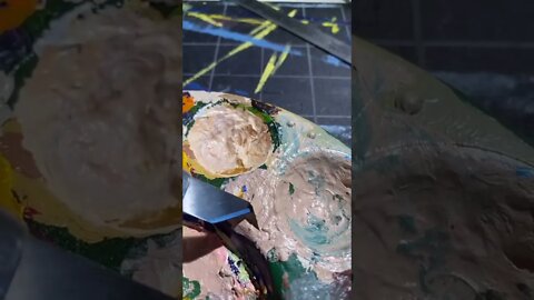 Peeling paint of a palette