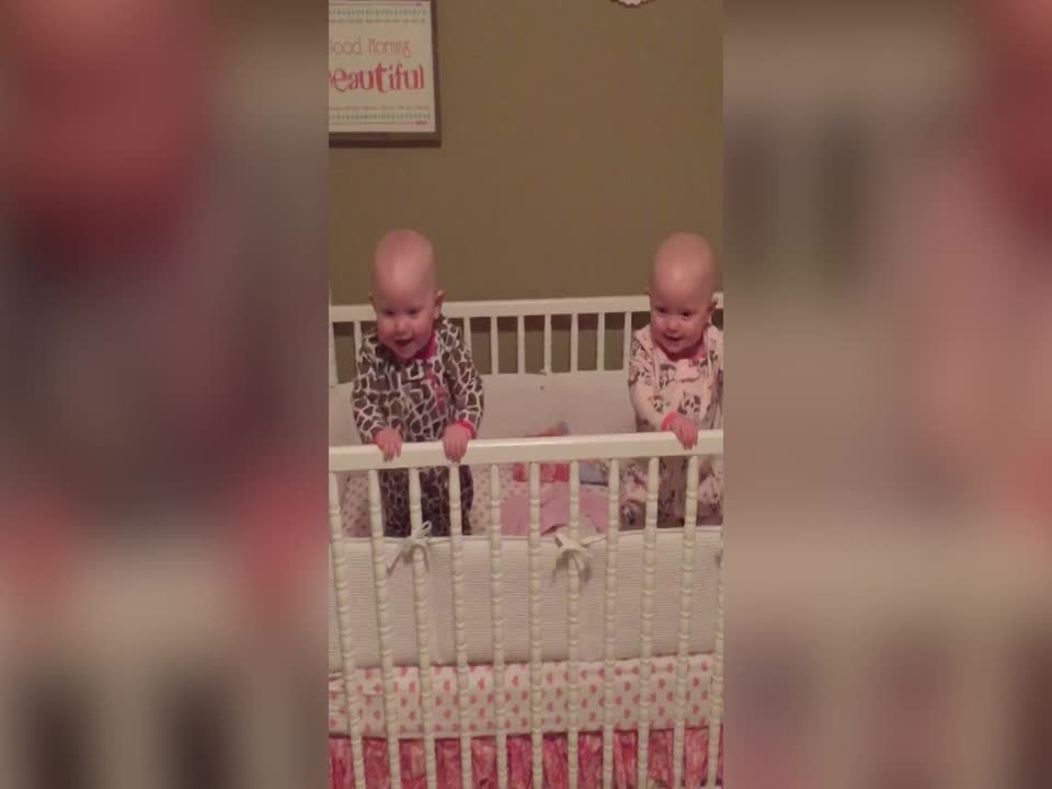 Twin Babies Can't Stop Laughing at Silly Mom!