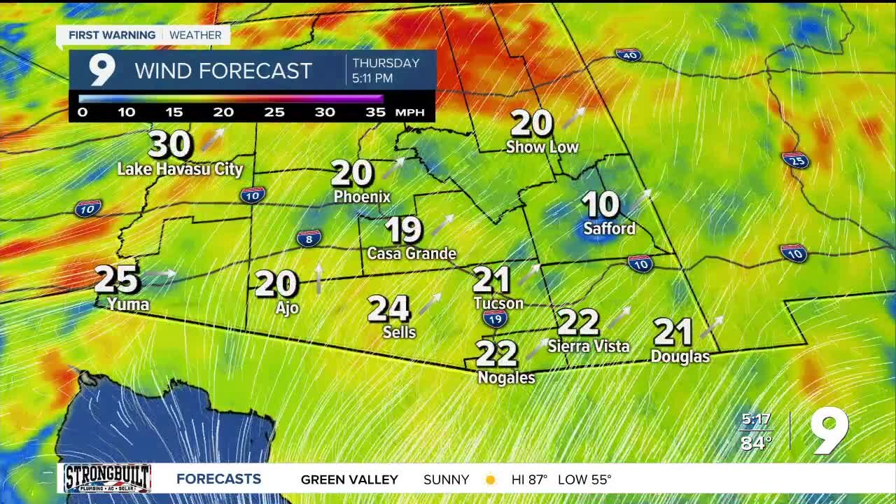 A chance of thundershowers by the end of the week