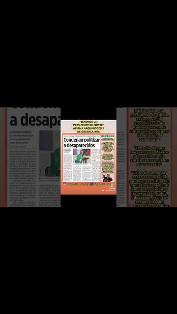 🚨 TENEMOS UN PRESIDENTE DE CHISTE, AFIRMA ARQUIDIÓCESIS DE GUADALAJARA.