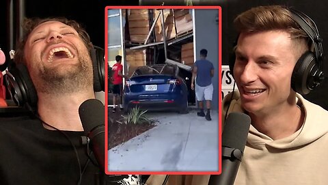 YouTube Prankster CRASHES Brand New Tesla INTO A BUILDING FOR A VIRAL CLIP