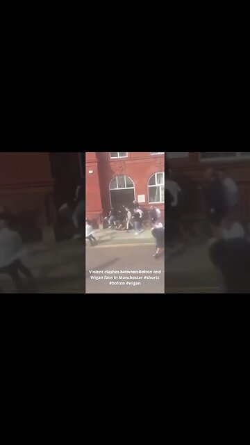 Violent clashes between Bolton and Wigan fans in Manchester #shorts #bolton #wigan
