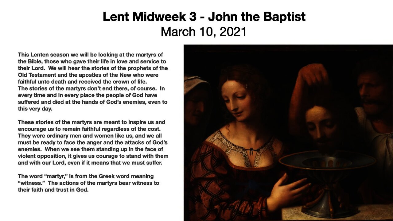 Lent Midweek 3 (John the Baptist) - March 10, 2021