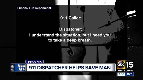 911 dispatcher helps woman save a man's live over the phone
