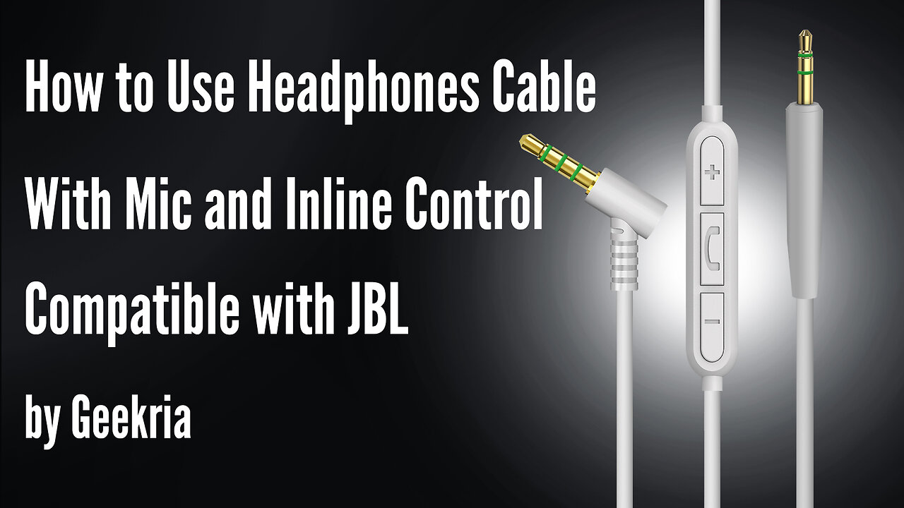 How to Use Headphones Cable With Mic and Inline Control Compatible with JBL by Geekria