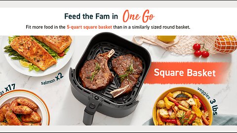 COSORI Air Fryer 9-in-1, Compact 5-Qt, Perect for Meat Enthusiasts