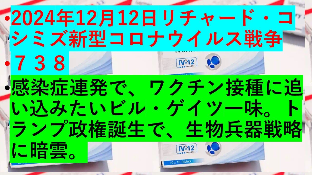 2024年12月12日リチャード・コシミズ新型コロナウイルス戦争 ７３８