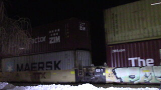 Intermodal Train CN 3042 & CN 3811 Engines West In Ontario