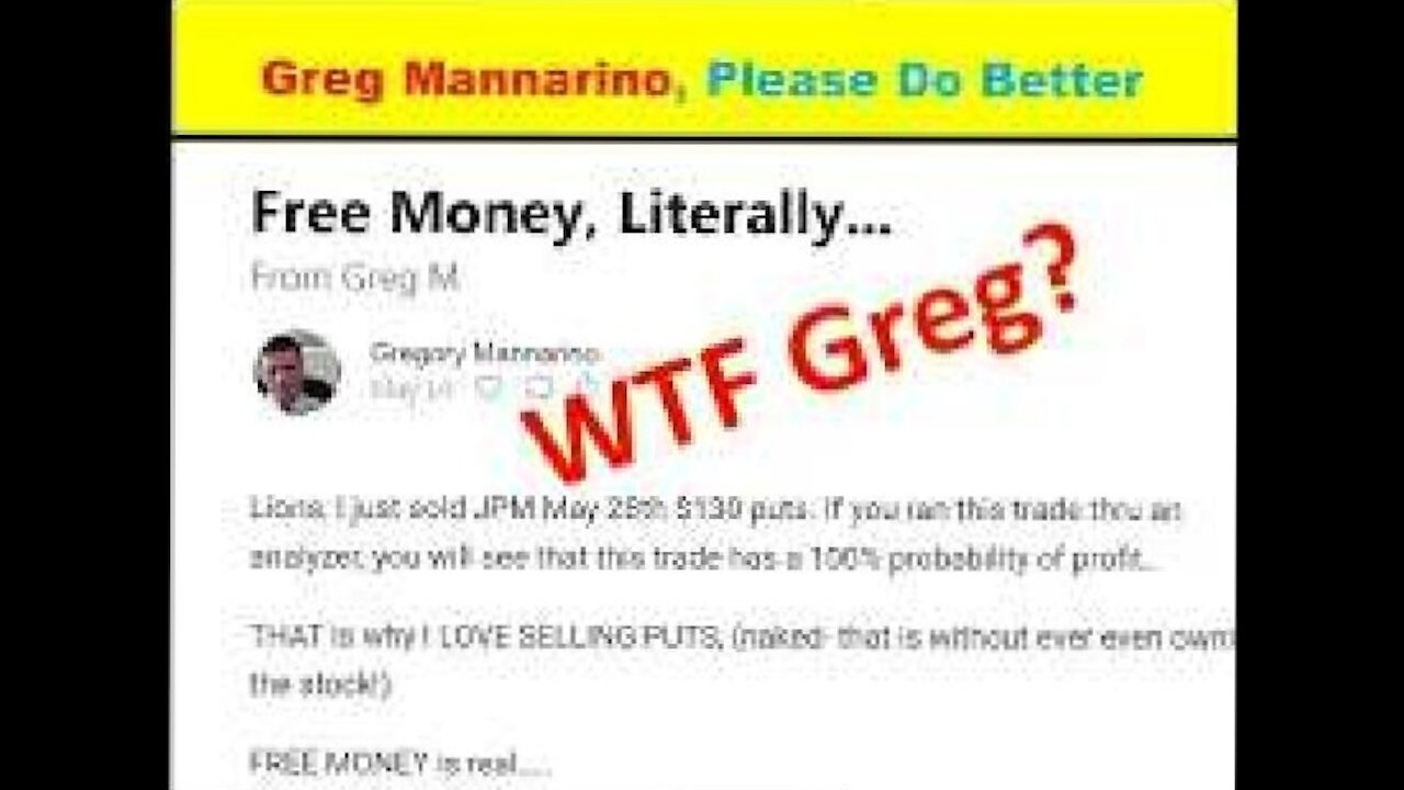 Greg Mannarino - Selling Put Options