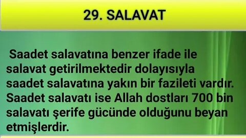 SALAVAT-I ŞERİFELER (29. SALAVAT -sesli)