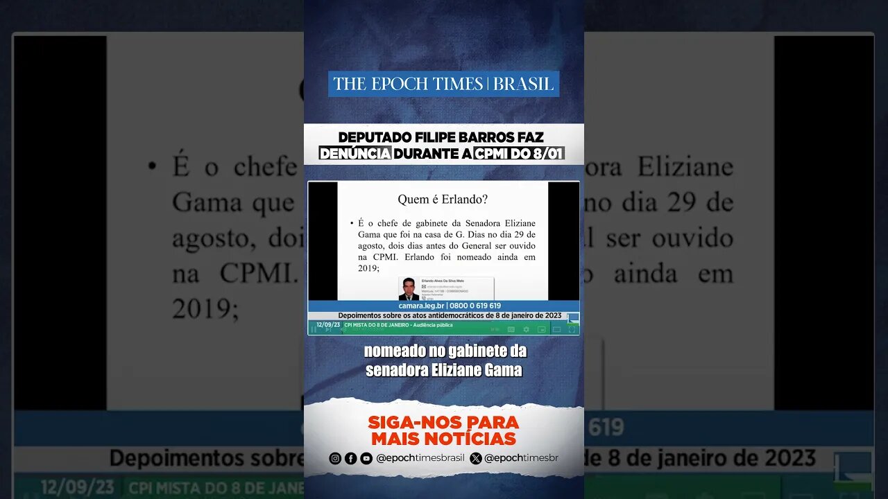 Deputado revela mensagens trocadas entre filho de G. Dias e assessor da senadora Eliziane #shorts
