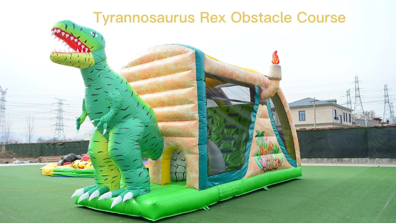 Tyrannosaurus Rex Obstacle Course #factorybouncehouse #factoryslide #bounce #castle #inflatable