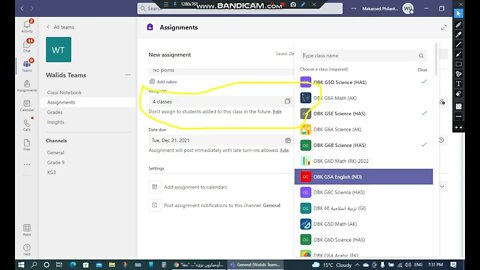 Send assignments for multi-teams via MS Teams