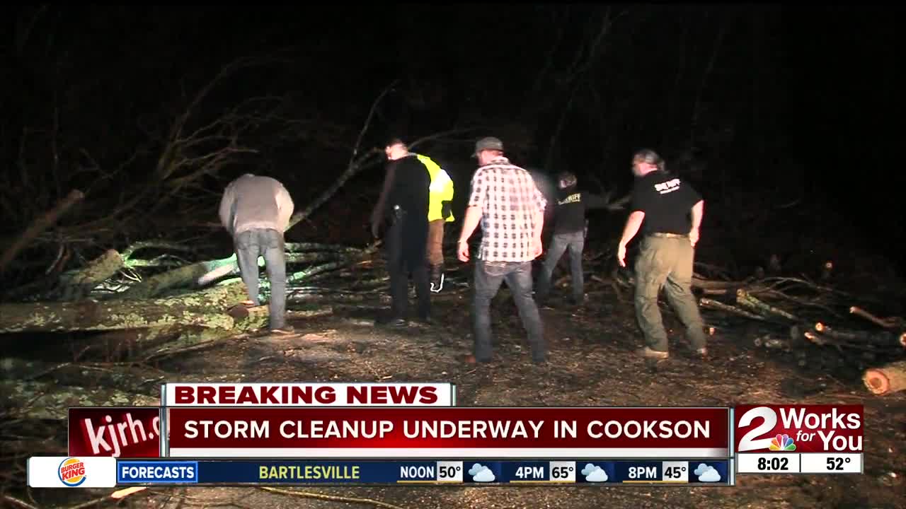 Storm cleanup underway in Cookson