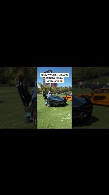 CRAZY LADY BREAKS INTO LAMBORGHINI🫣💀