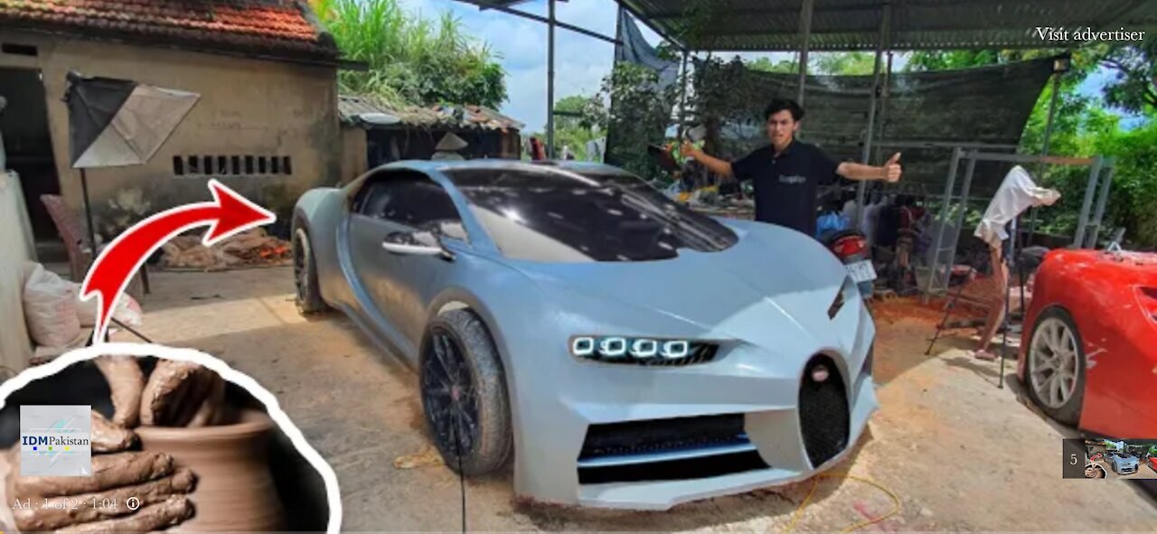 Making of the Bugatti of the future|I Modified the simple materials into a four-wheeled Bugatti car|