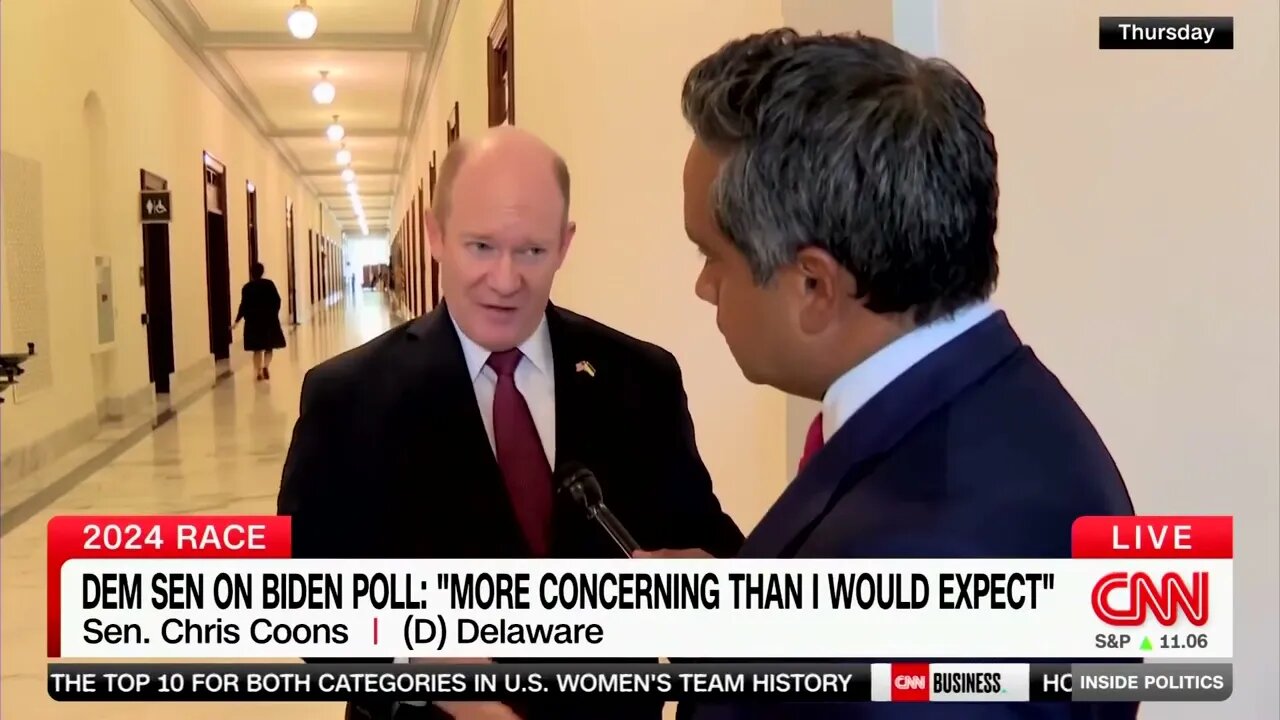 Sen. Chris Coons On Biden’s Horrible Polling, “More Concerning Than I Would Expect”