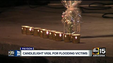 Community holds vigil for family swept away in Payson flood