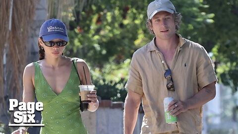 Jeremy Allen White and new flame Ashley Moore smoke cigarettes on lunch date after LA makeout