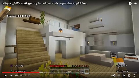 tabbycat__101's working on my home in survival creeper blew it up lol fixed