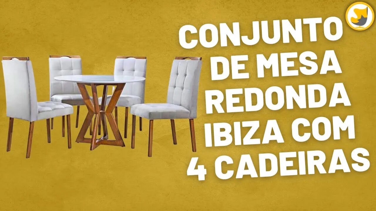 Conjunto de Mesa Redonda com 4 Cadeiras Ibiza