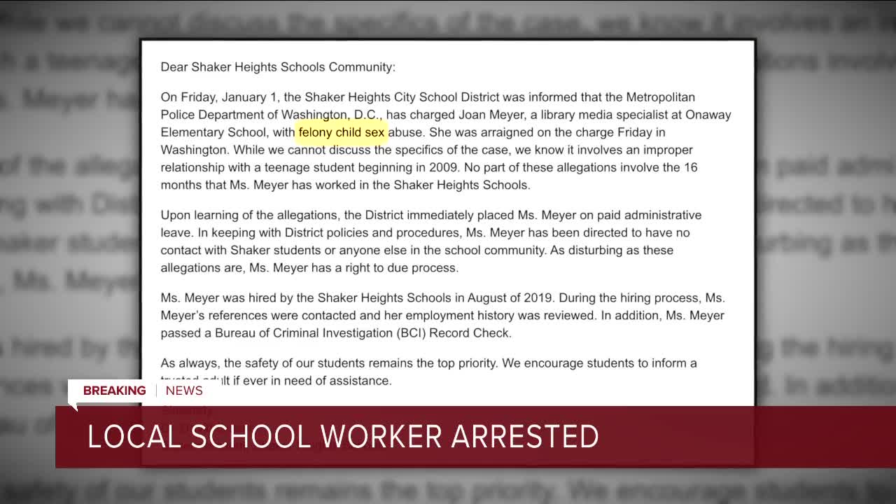 Shaker Heights City School District employee arrested on child sexual abuse charges in Washington, D.C.