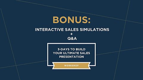 Bonus Q&A | 3 Days To Build Your Ultimate Sales Presentation