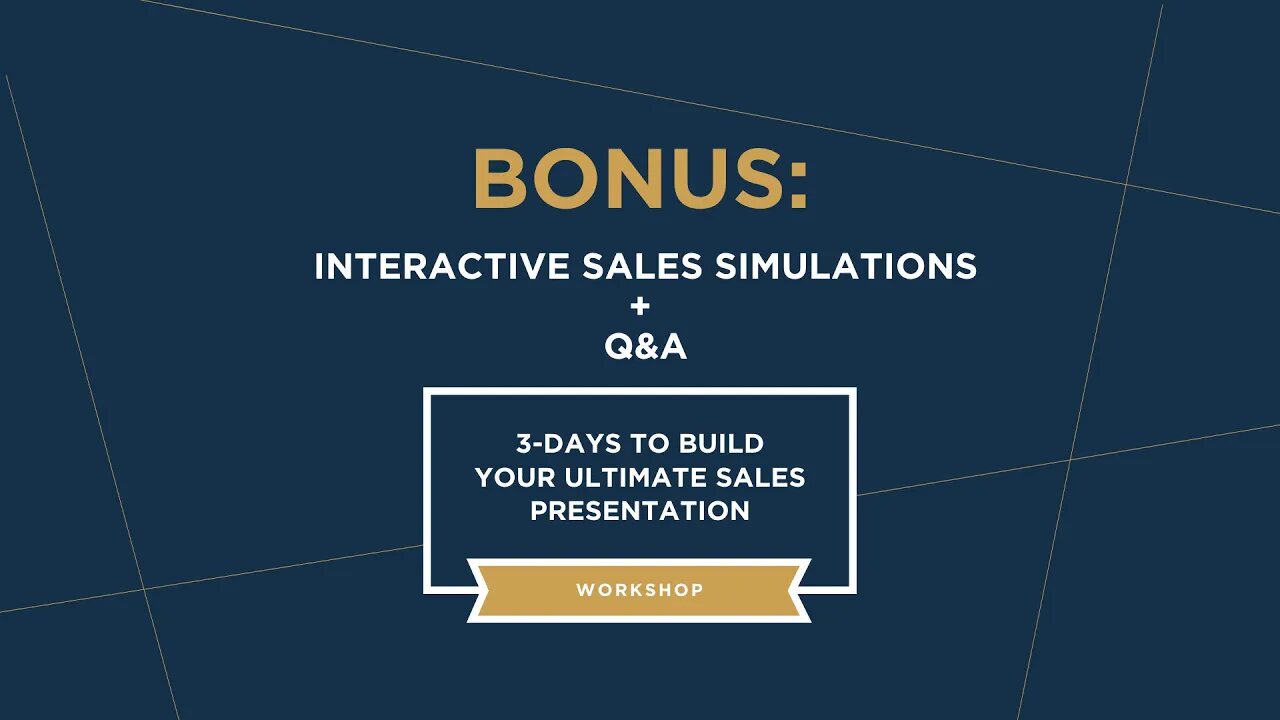 Bonus Q&A | 3 Days To Build Your Ultimate Sales Presentation