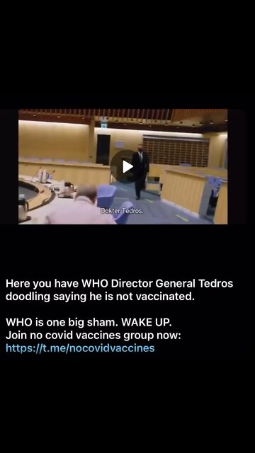 WHO Director admits he’s not vaccinated